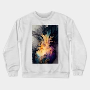 Pineapple Fusion - Abstract Alcohol Ink Resin Art Crewneck Sweatshirt